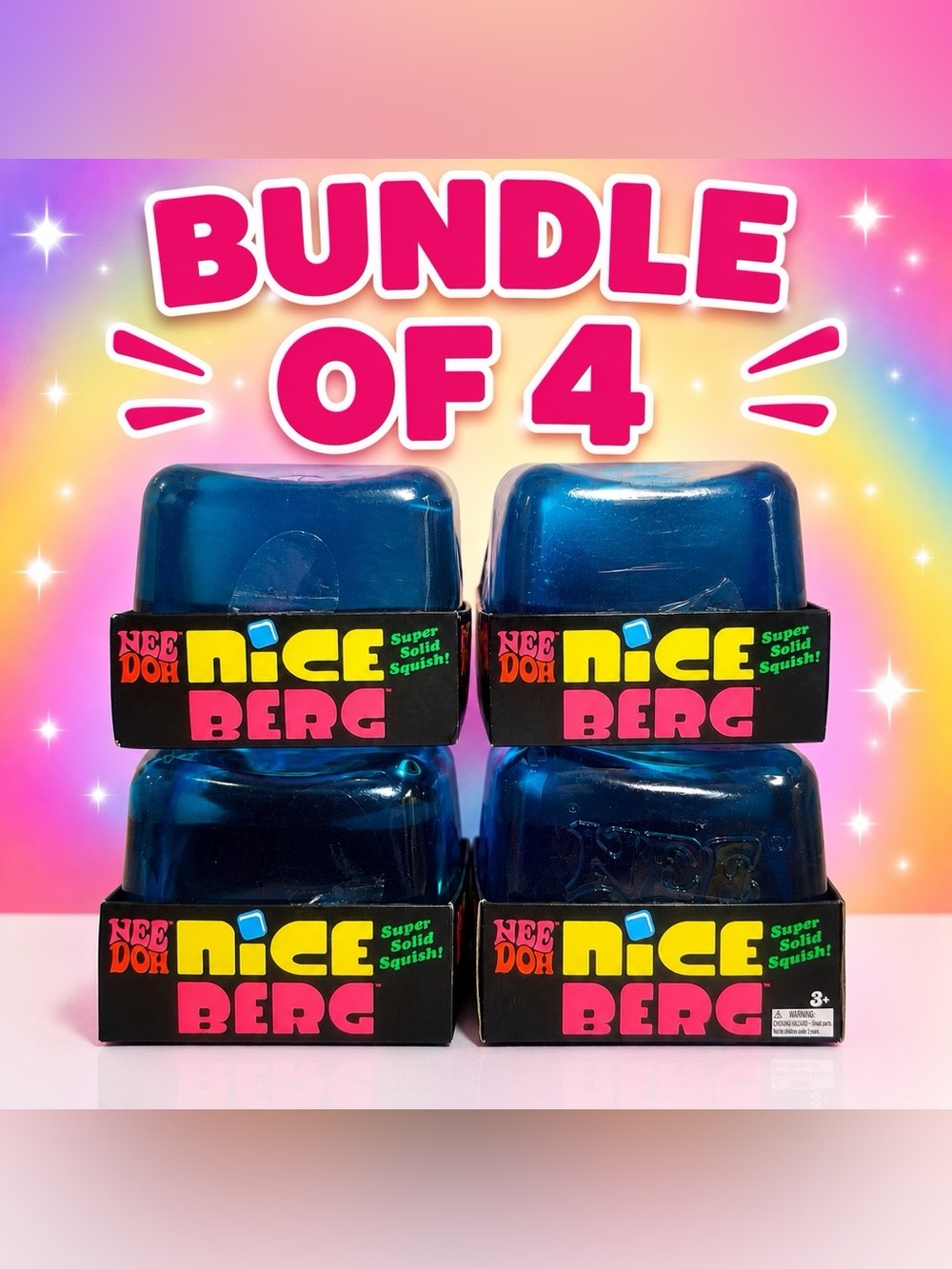 Nice Berg Squishy Stress Toy - Blue 
Bundle of 4
